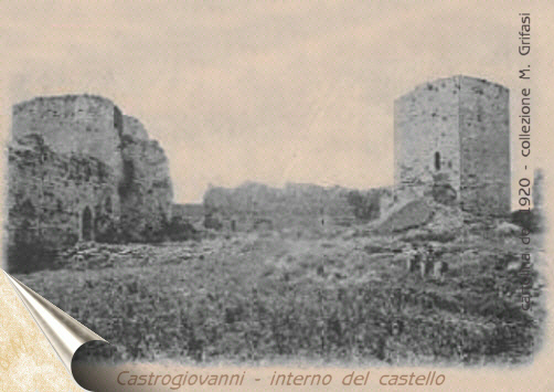 Enna - Interno del Castello di Lombardia - Cartolina del 1920 - prop. Grifasi - inserita il 24/2/01